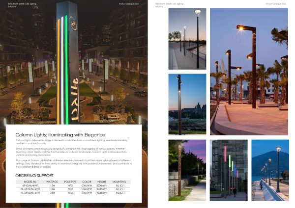 Brookwyn Wibre Solar Lighting Catalouge_page-0005 Column Lights: Illuminating with Elegance
